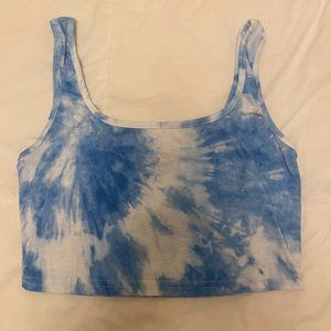 Blue tie dye crop top